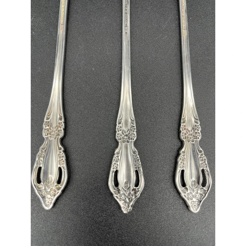 Brahms Stainless Iced Tea Spoons 3 Piece Set Oneida Silver Distinction Plus